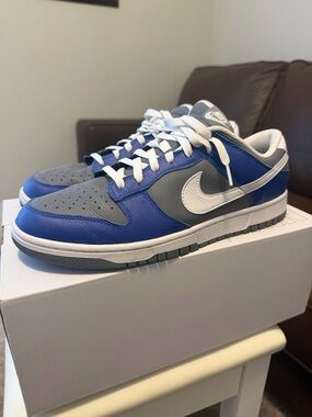 Nike By You - Nike Dunk Low Blue, Gray & White - Size 13